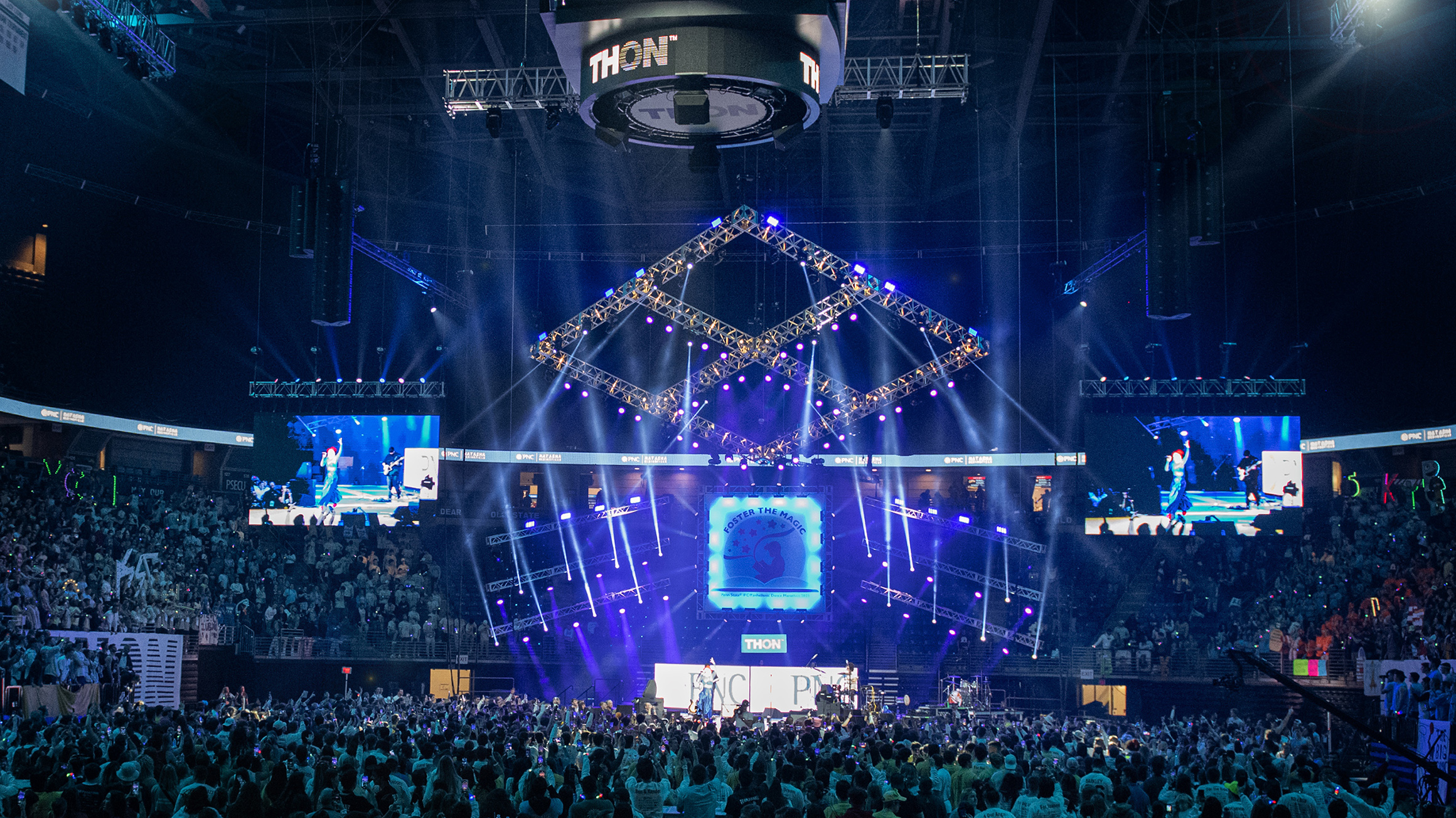 the stage of Penn State's THON