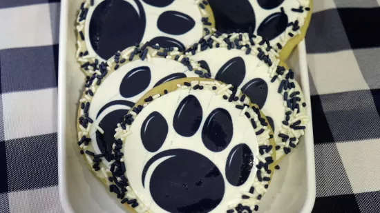 Cookies with pawprints.